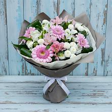 Букет цветов из:  Герберы, Альстромерии и Хризантемы в Нижнезольском