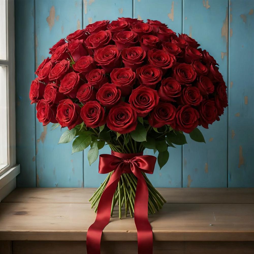 Букет Красные розы Блэк Меджик в Нижнезольском