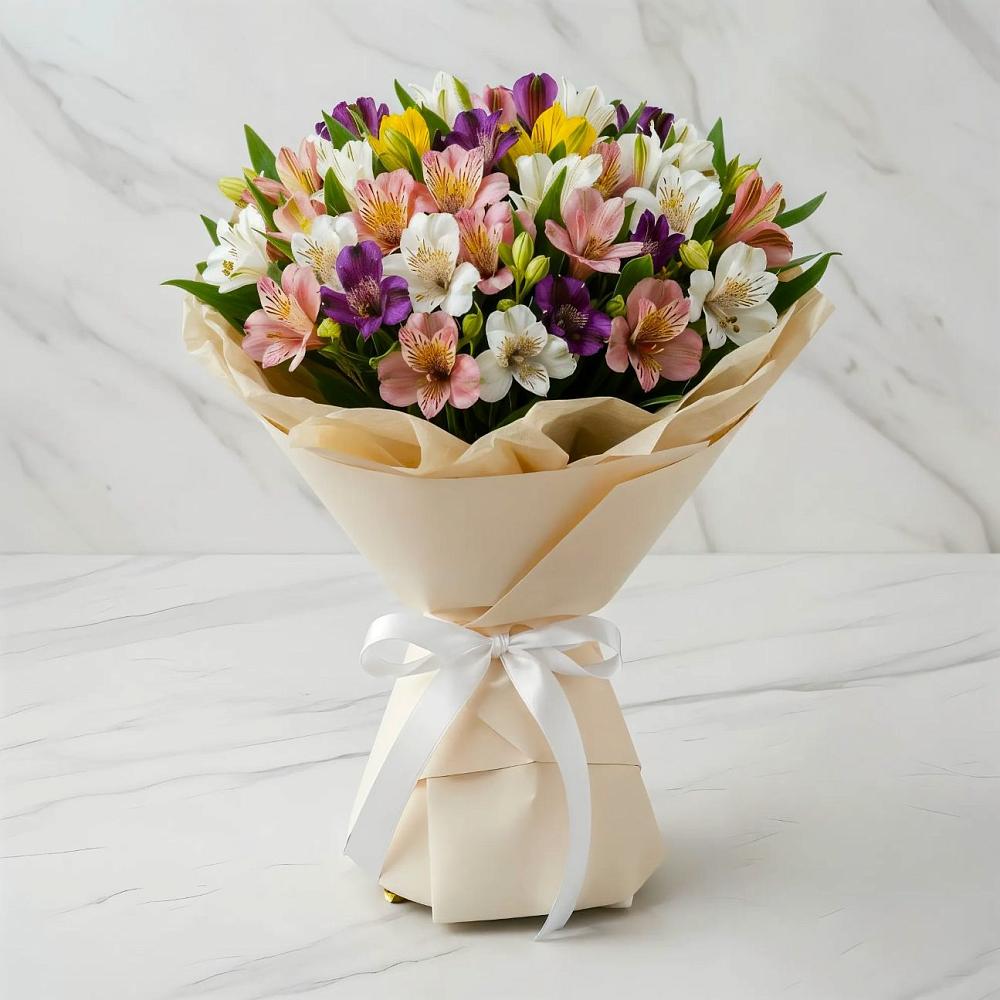 Букет цветов из: Альстромерии в Нижнезольском