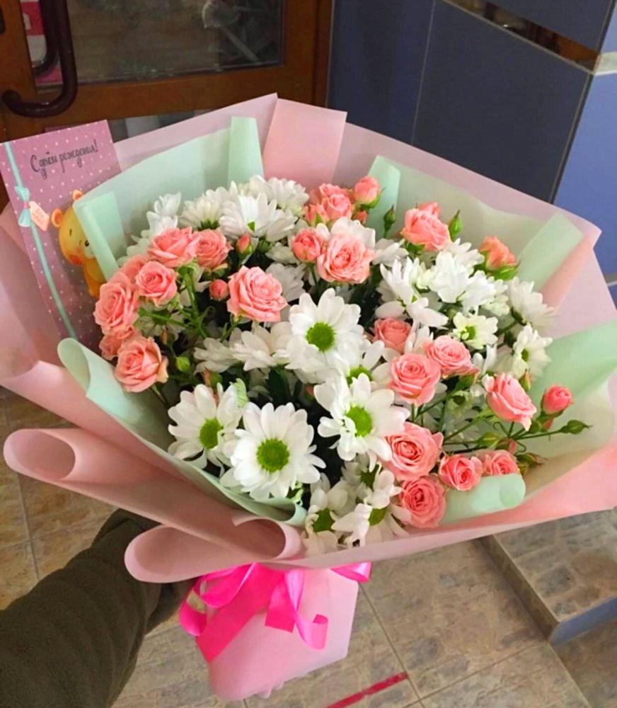 Букет цветов из: Розы и Хризантемы в Нижнезольском