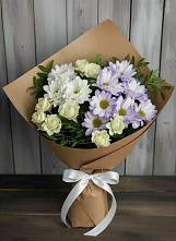Букет цветов из:  Хризантемы и Розы в Нижнезольском