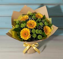 Букет цветов из:  Герберы и Хризантемы в Нижнезольском