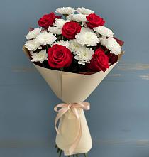 Букет цветов из:  Розы и Хризантемы #REPLACE_PRED# Нижнезольском