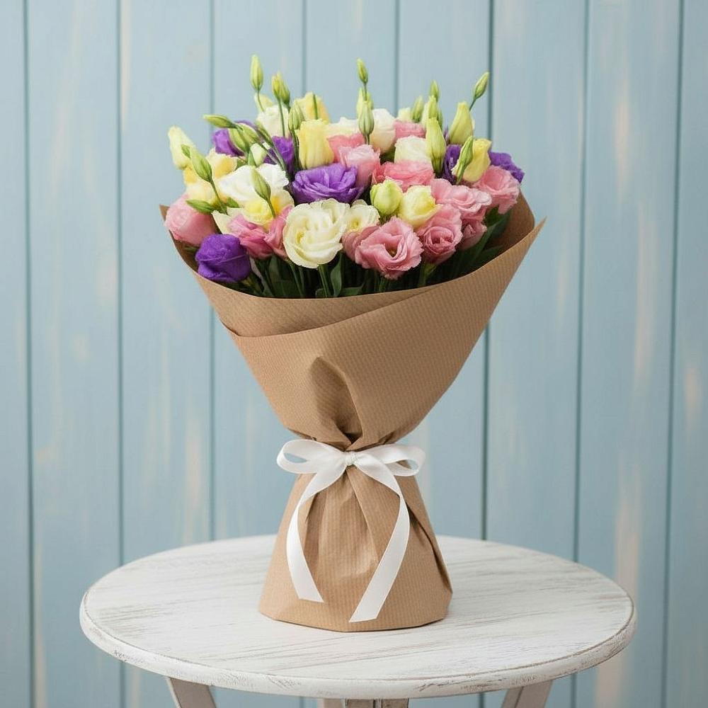 Букет цветов из: Лизиантусы в Нижнезольском