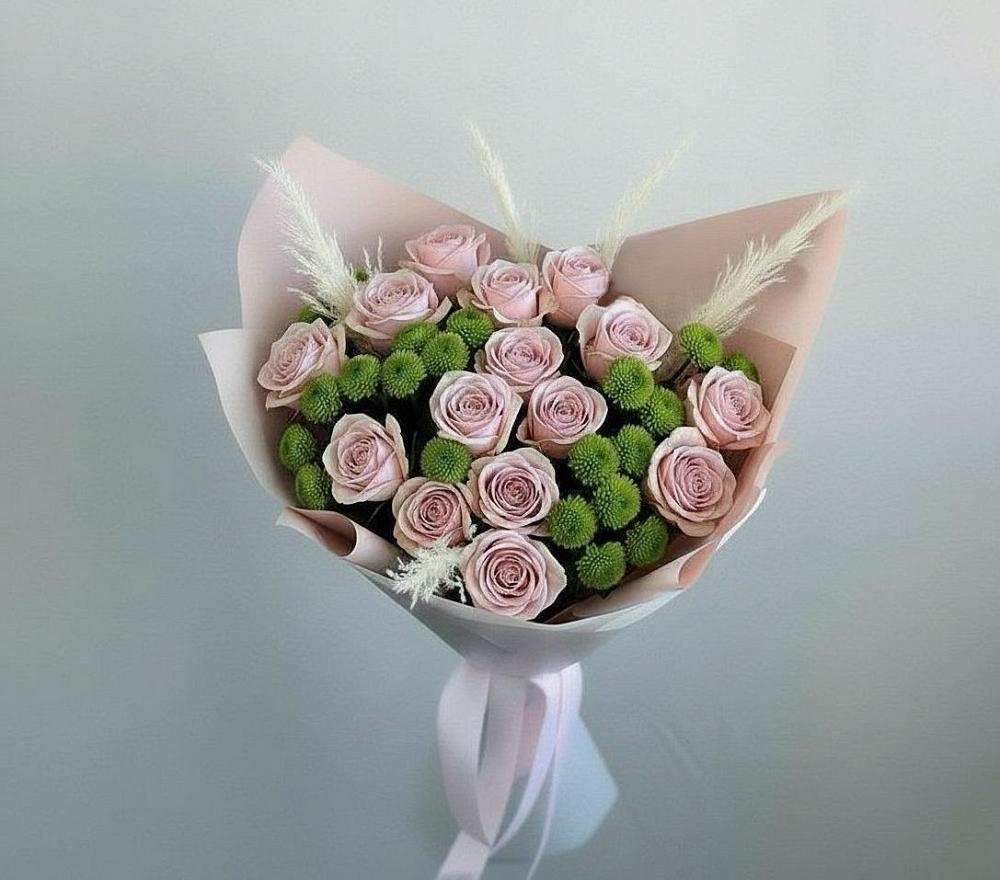 Букет цветов из: Розы и Хризантемы в Нижнезольском