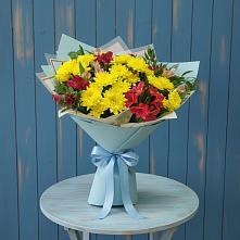 Букет цветов из:  Альстромерии и Хризантемы #REPLACE_PRED# Нижнезольском