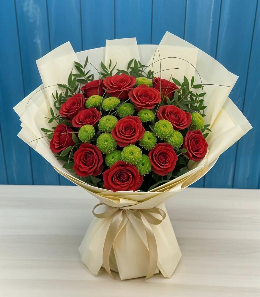 Букет цветов из: Розы и Хризантемы в Нижнезольском